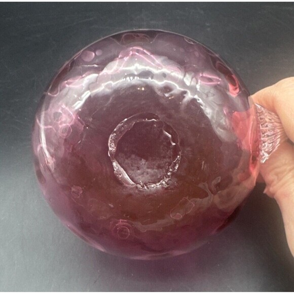 VTG Pilgrim Cranberry Pink Glass Swirl Creamer Pitcher Applied Handle 3.5” - Picture 6 of 7